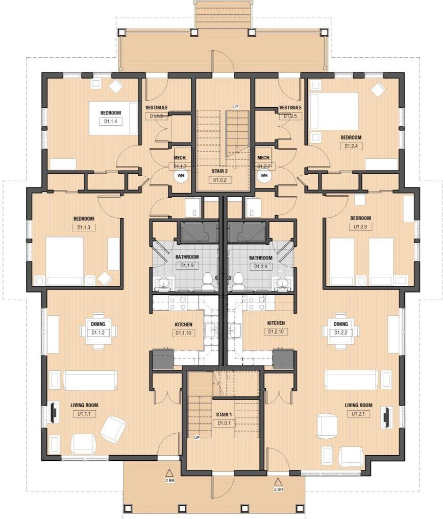Building D1 ground floor plan